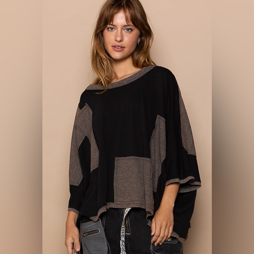 Frayed Edge Patchwork Oversized T-Shirt